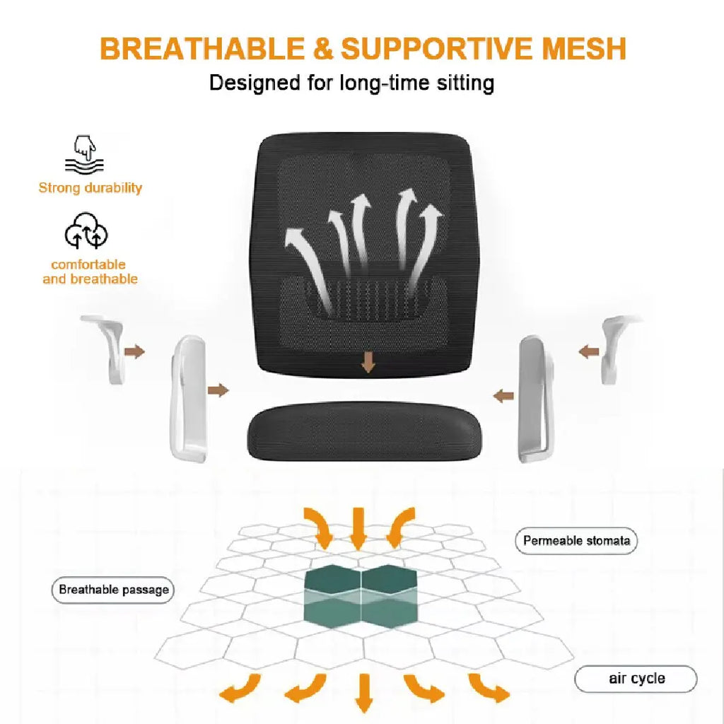 Ergonomic Mesh Office Chair – Adjustable Home Desk Chair with Breathable Back Support