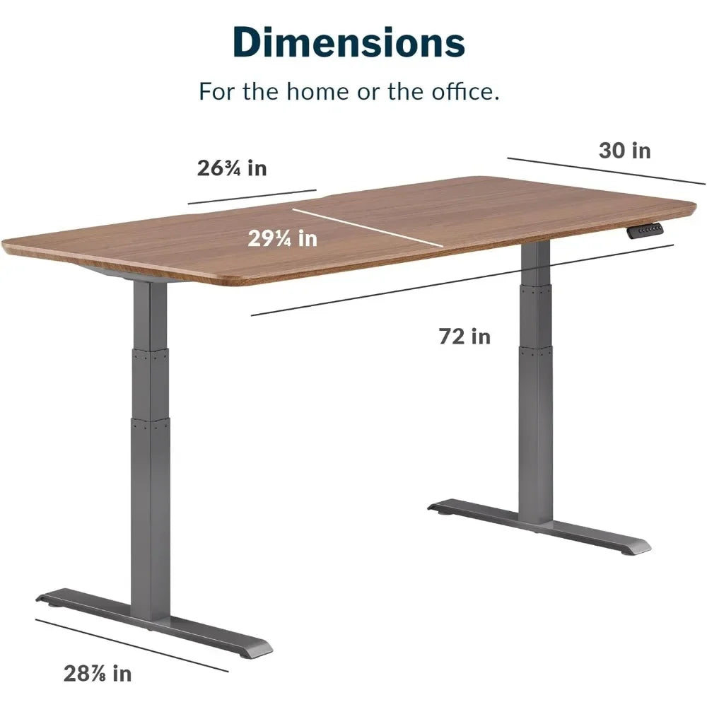 Electric Standing Desk with Dual Motor Lift, Memory Presets & T-Style Legs