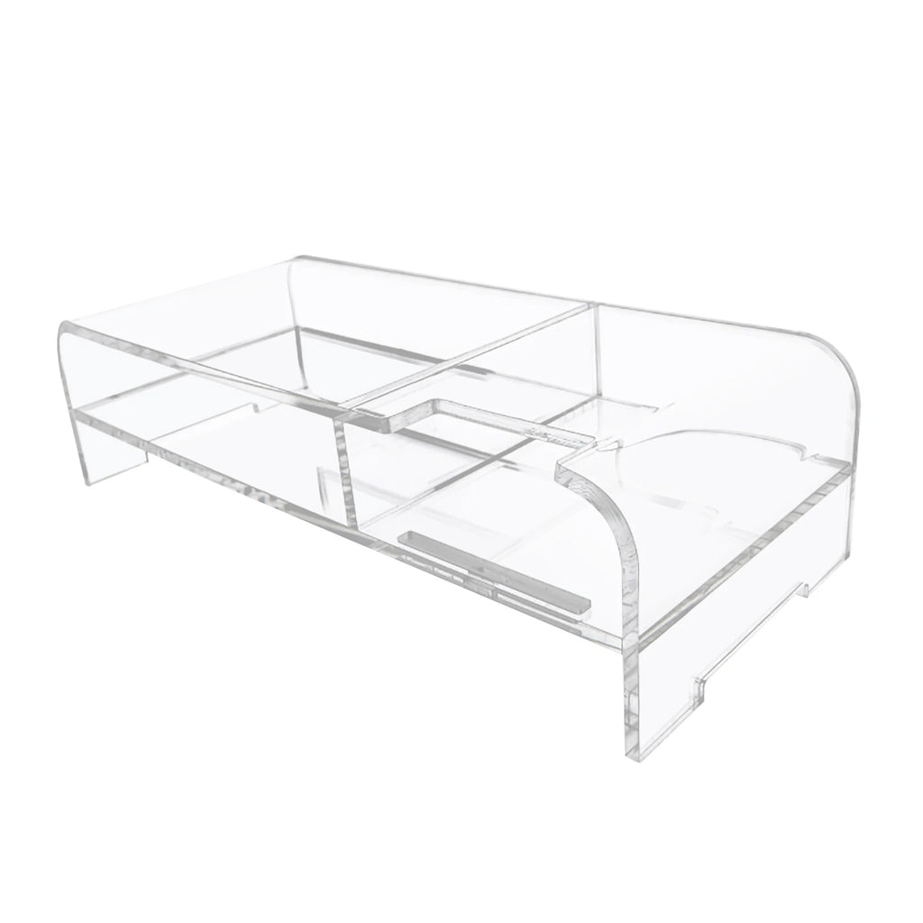 Monitor Stand Desk Organizer | Clear Acrylic Desktop Riser for Laptop, TV, or Printer