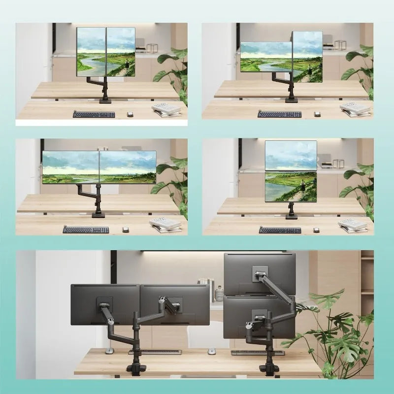 Dual Monitor Arm for 17–49 Inch Curved Screens | Heavy-Duty Adjustable Desk Mount