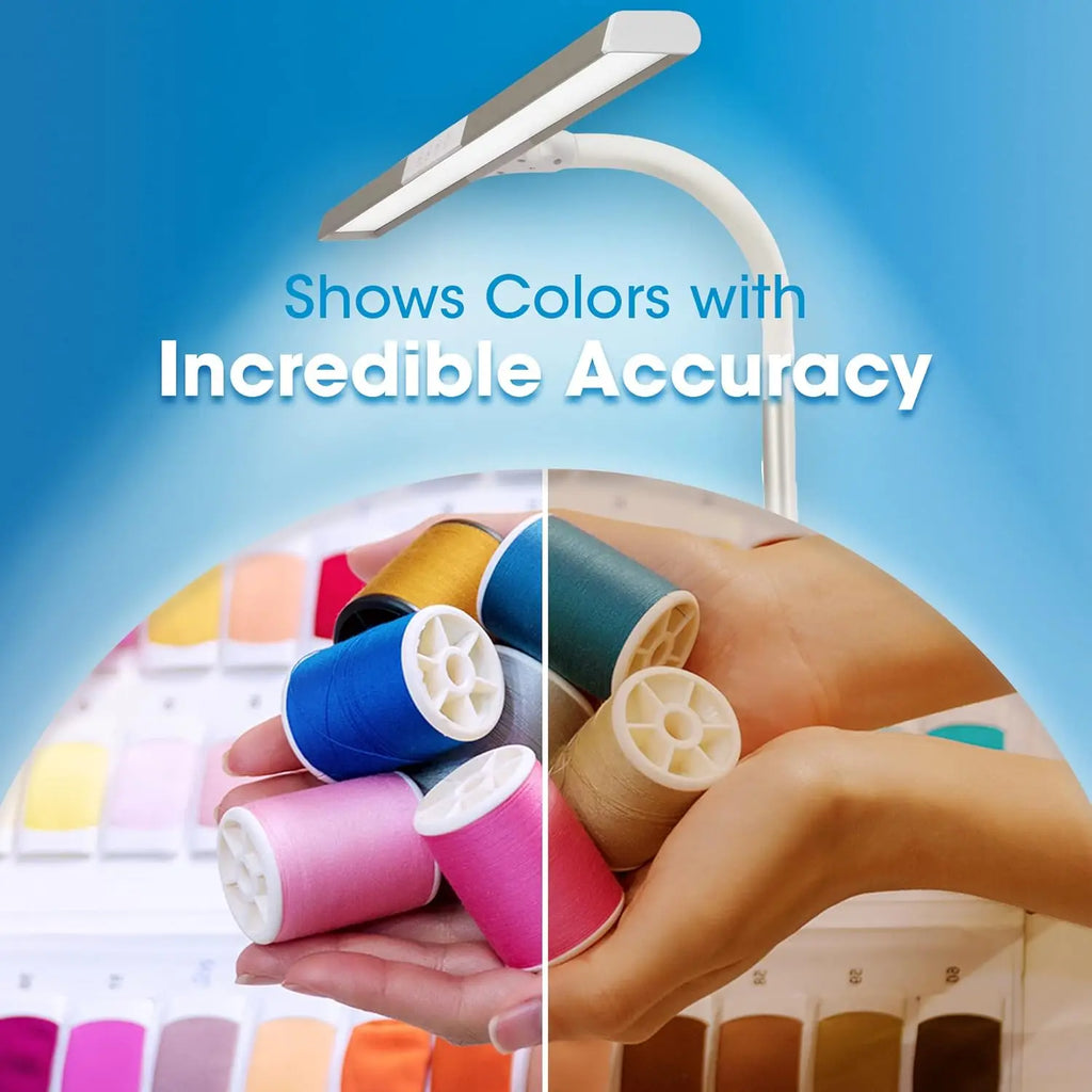 LED Desk Lamp with Clamp – Extra Wide Dimmable Light, 5 Brightness Levels, Energy Efficient