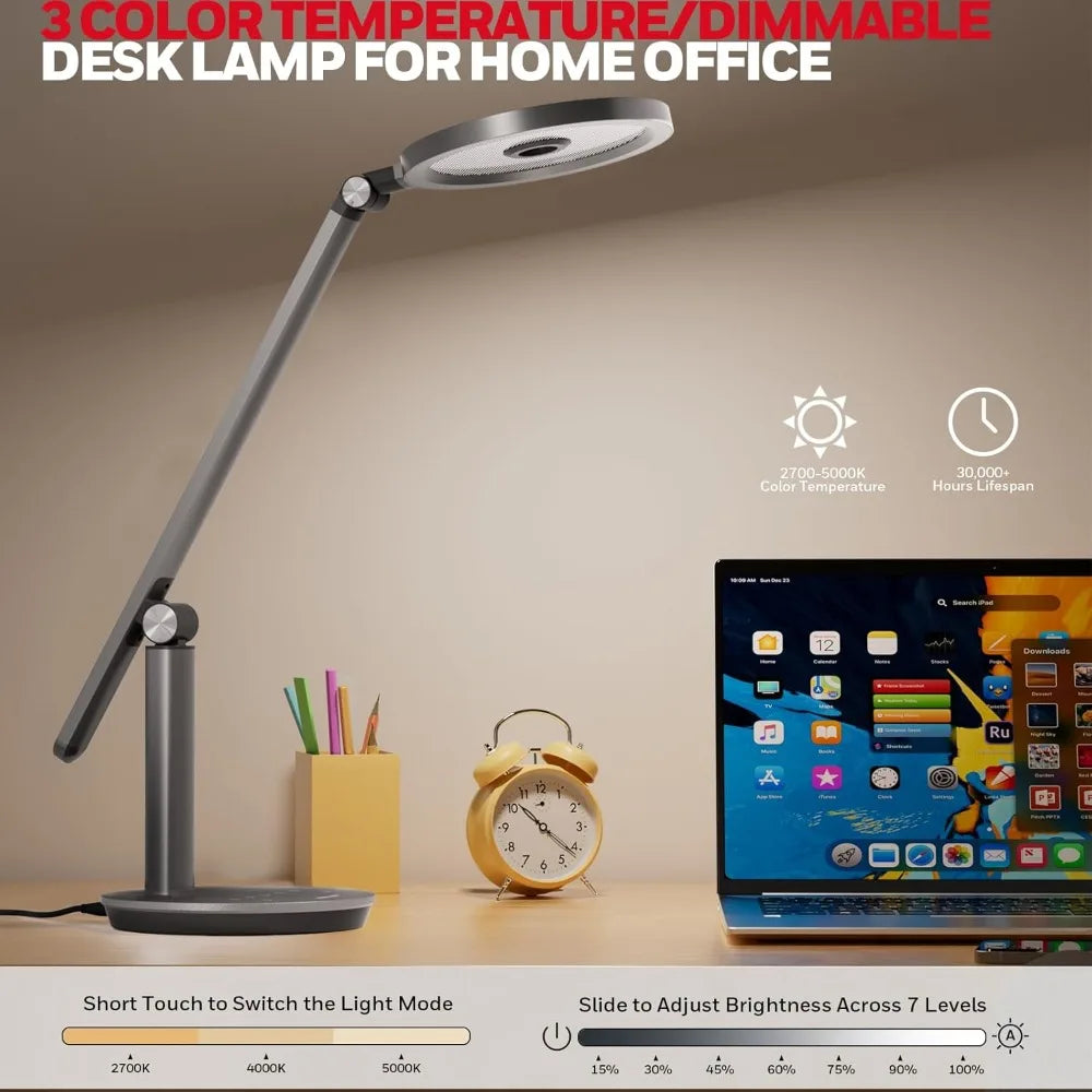 Desk Lamp for Home Office | Adjustable LED Light with Timer and Dimming Control