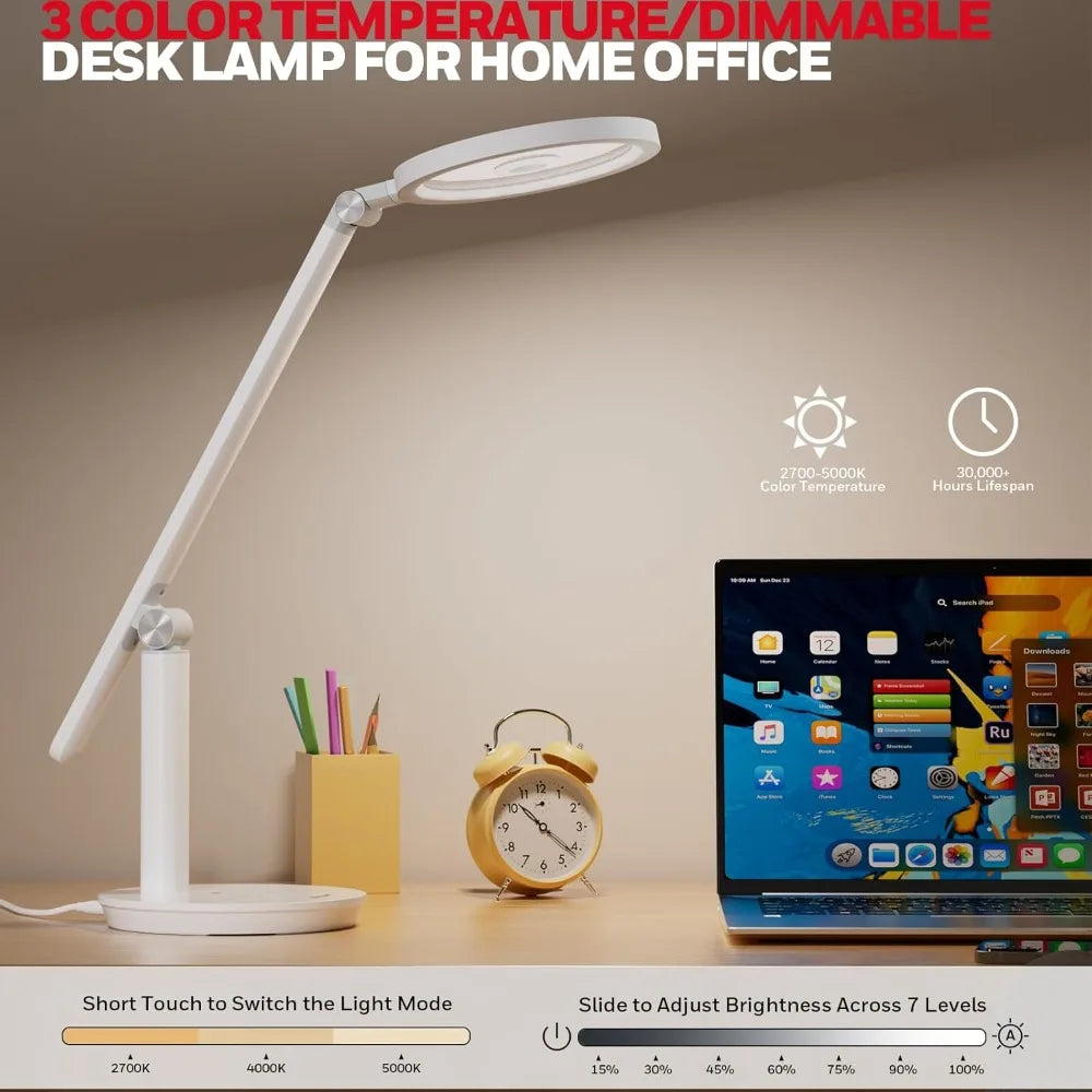 Eye-Caring LED Desk Lamp for Home Office – 800LM Adjustable Light with Timer