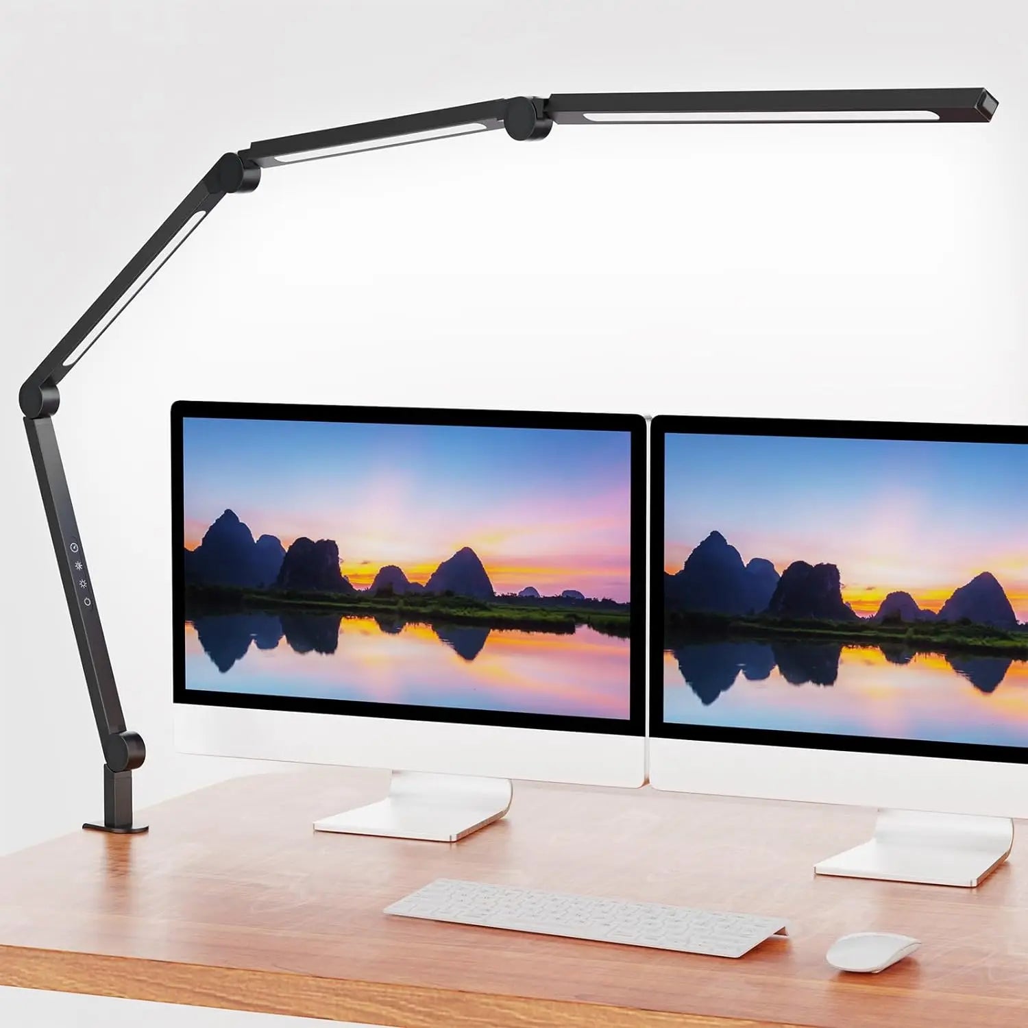 LED Desk Lamp with Clamp – Flexible Arm, 3 Light Sources, 4 Color Modes, Dimmable & Eye-Friendly