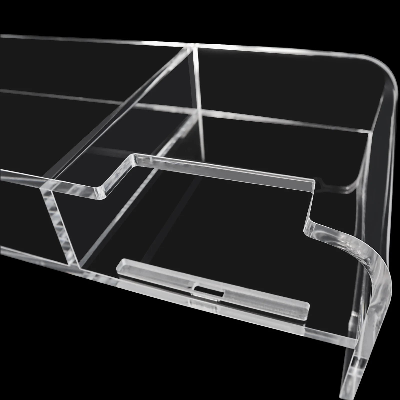 Monitor Stand Desk Organizer | Clear Acrylic Desktop Riser for Laptop, TV, or Printer