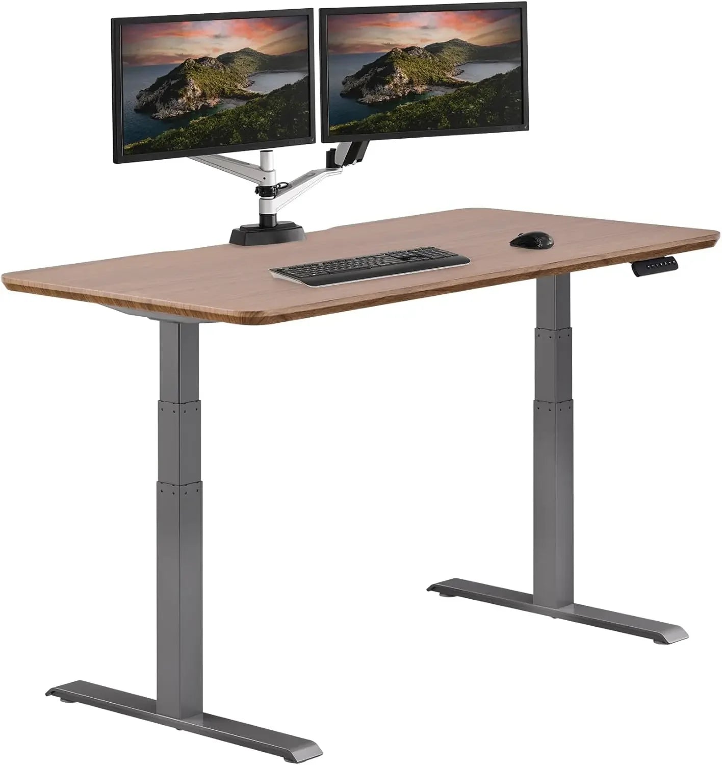 Electric Standing Desk with Dual Motor Lift, Memory Presets & T-Style Legs