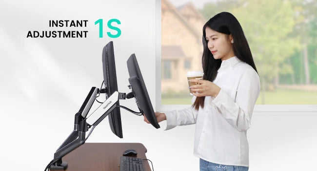 Nearhub US Free Shipping Monitor Arm Dual Arm With C-Clamp Grommet Mount,Flexible Adjustment Effortless Installation Monitor Arm