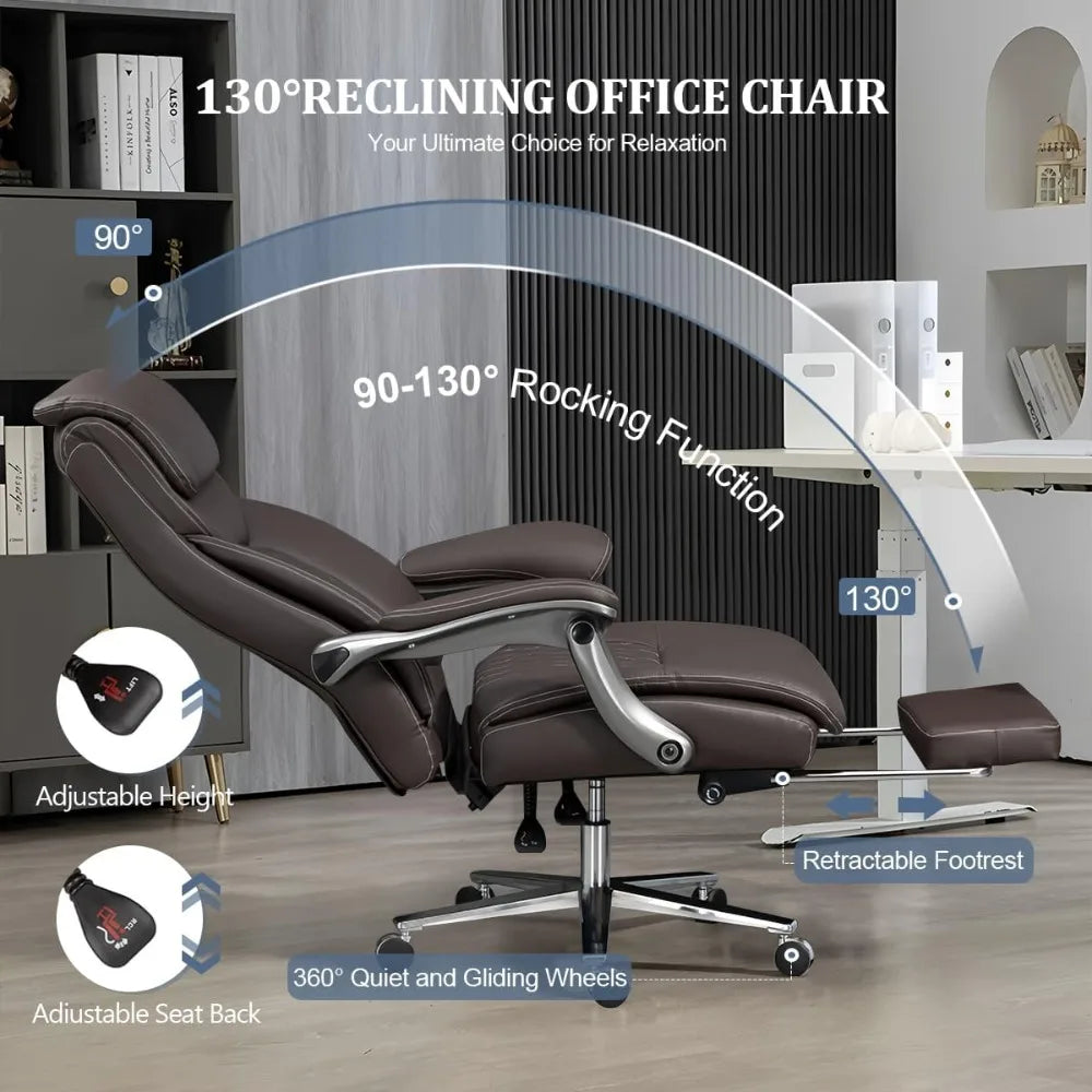 Big and Tall Office Chair – 600 lb Capacity, Extra-Wide Leather Executive Design