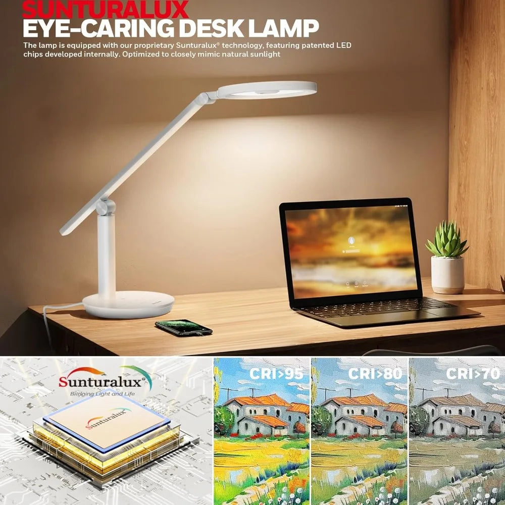 Eye-Caring LED Desk Lamp for Home Office – 800LM Adjustable Light with Timer