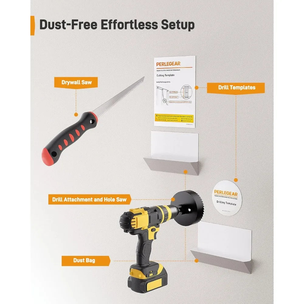 Cord Hider for Wall Mount TV with AC Outlets, USB-A, and USB-C | In-Wall Cable Management Kit