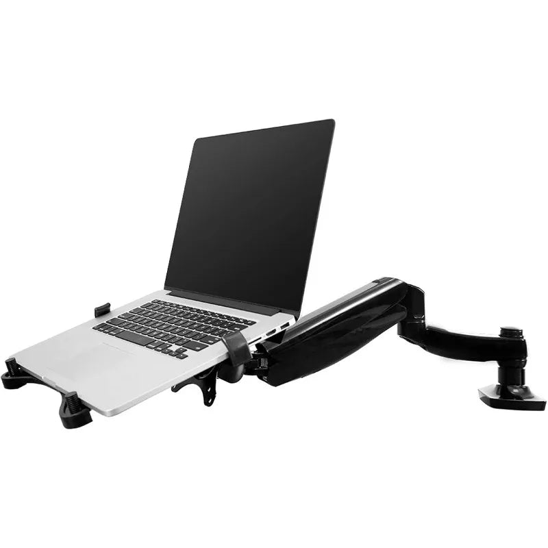 2-in-1 Monitor Arm and Laptop Mount | Adjustable Gas Spring Desk Stand for 10-24 Inch Screens