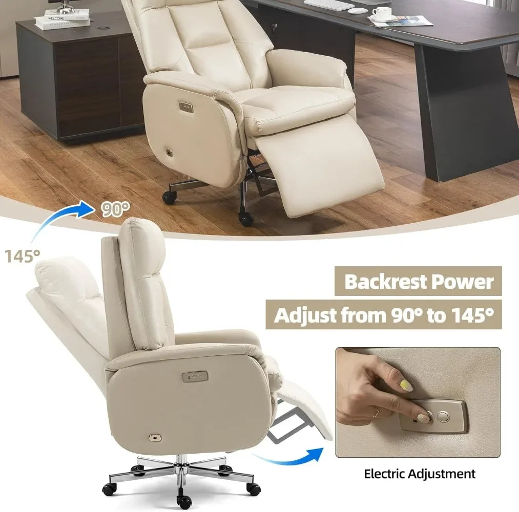 Automatic Executive Reclining Office Chair – Power Recliner with Footrest and Lumbar Support