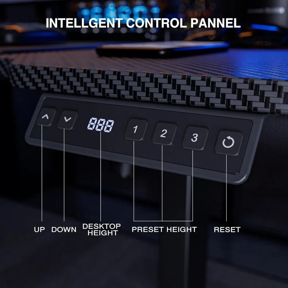 59" Reversible L-Shaped Electric Standing Desk for Home & Gaming Setup