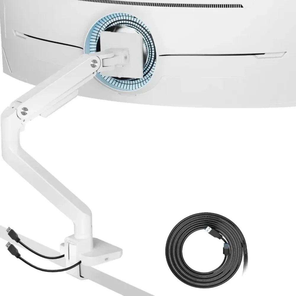 Single Monitor Mount | Heavy-Duty Adjustable Gas Spring Arm for 17–49 Inch Ultrawide Screens