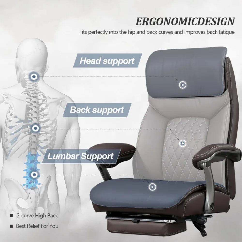 Big and Tall Office Chair – 600 lb Capacity, Extra-Wide Leather Executive Design