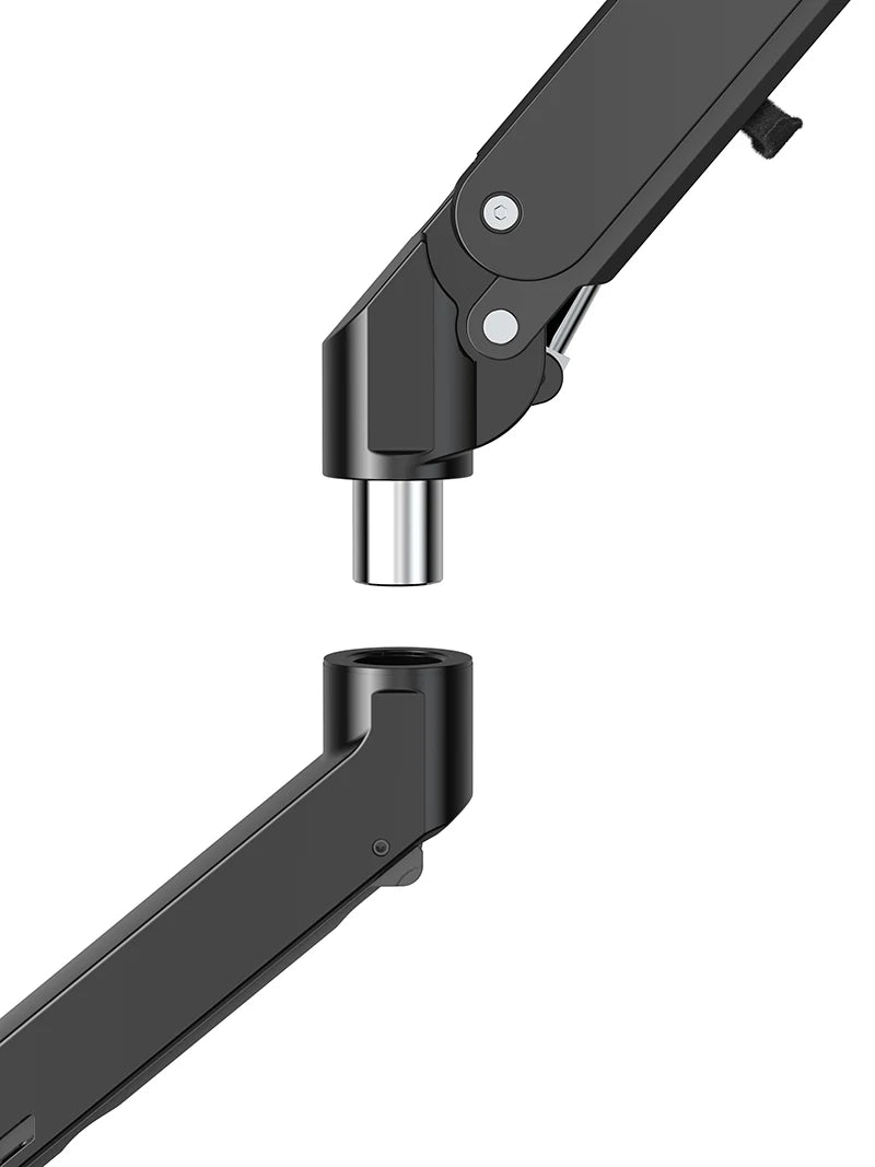Aluminum Gas Spring Monitor Arm | Adjustable Desk Mount for 34–49 Inch Curved Screens