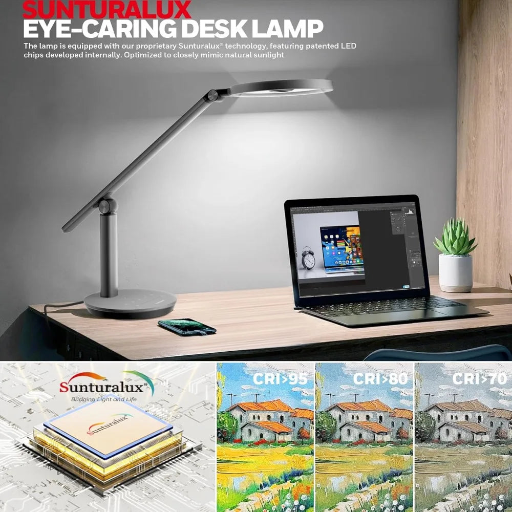 Desk Lamp for Home Office | Adjustable LED Light with Timer and Dimming Control