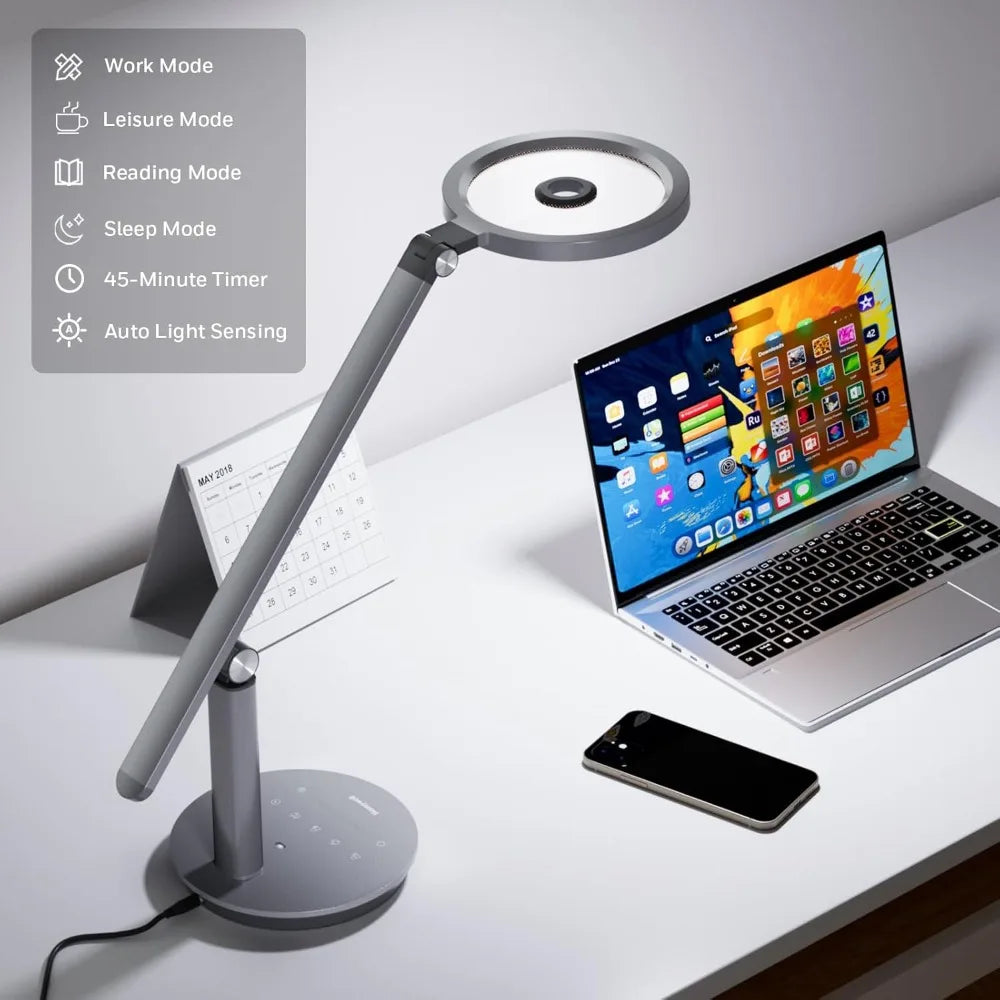 Desk Lamp for Home Office | Adjustable LED Light with Timer and Dimming Control
