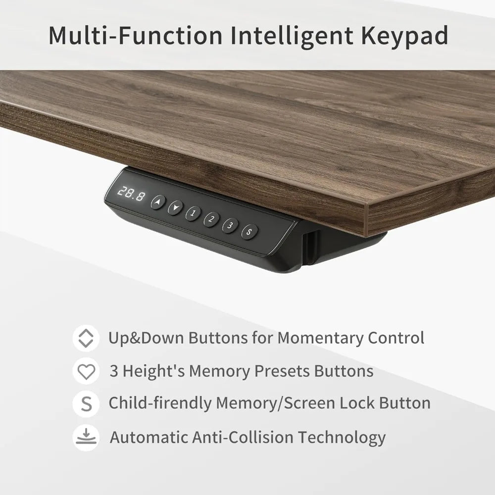 63" L-Shaped Executive Standing Desk with File Cabinet & Adjustable Height