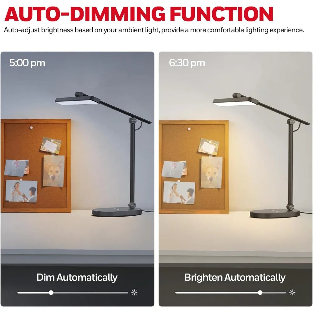 Dimmable LED Desk Lamp with Timer and Adjustable Color Temperature for Home Office