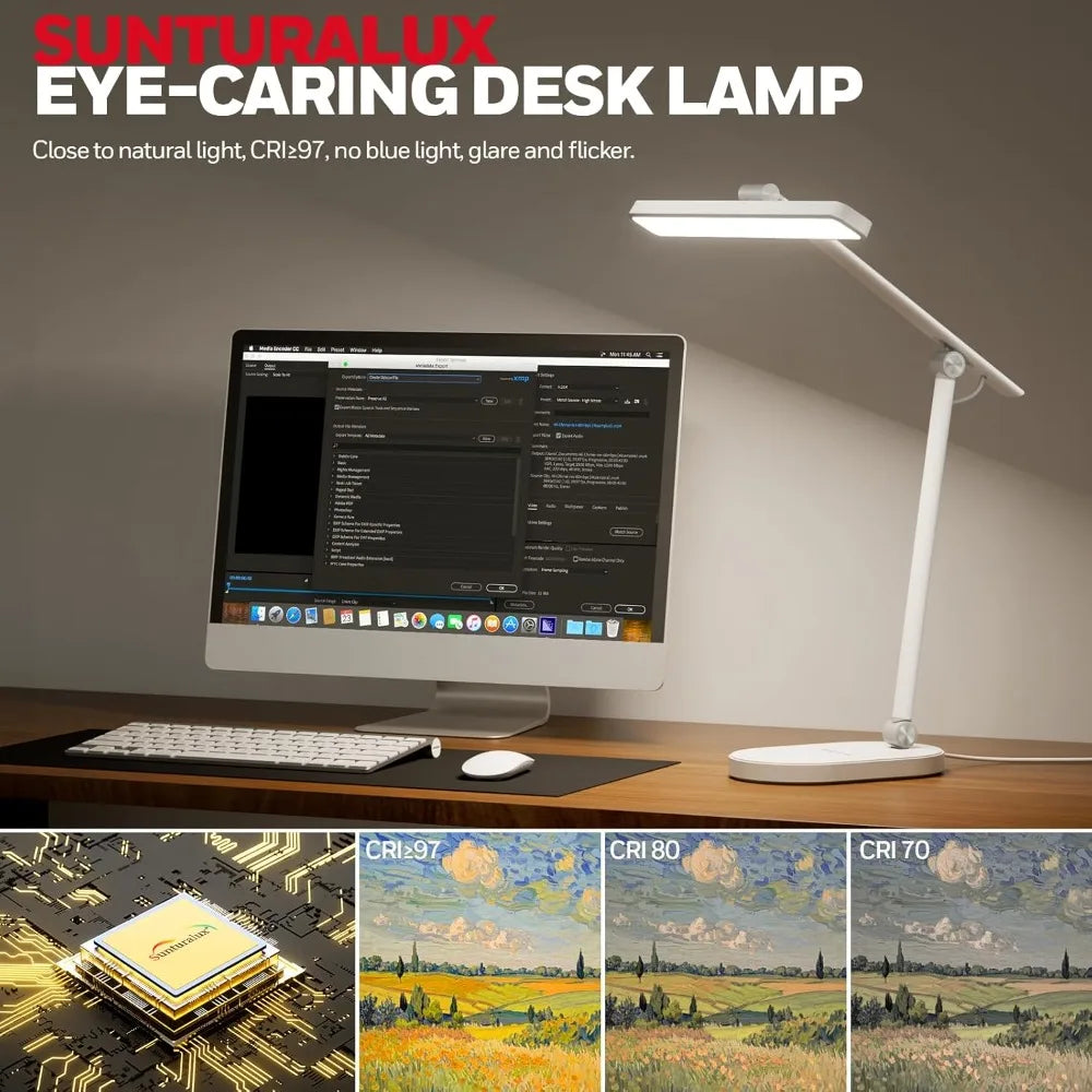 Dimmable LED Desk Lamp with Timer and Adjustable Color Temperature for Home Office