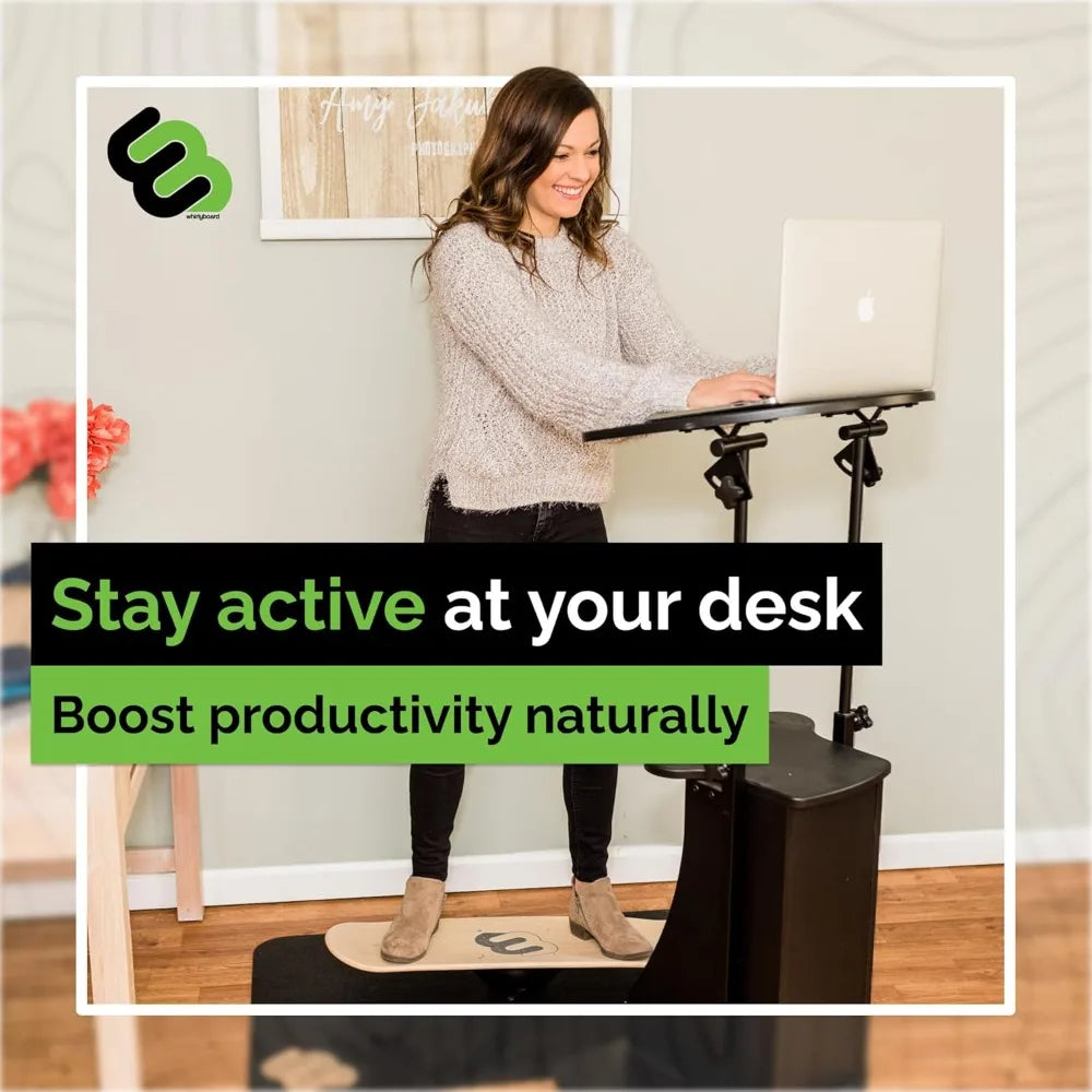 Desk Balance Board with Standing Desk Mat and Stabilizing Ring – Anti-Fatigue Support for Active Workspaces
