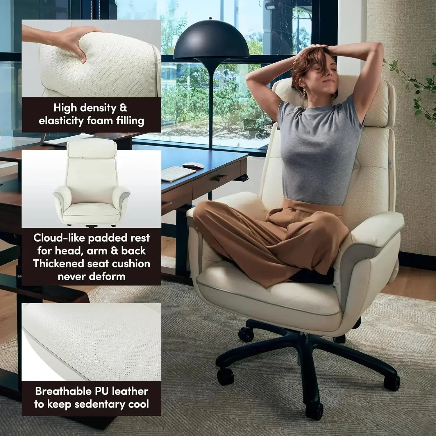 Microfiber Leather Office Chair – Modern Comfort and Executive Style