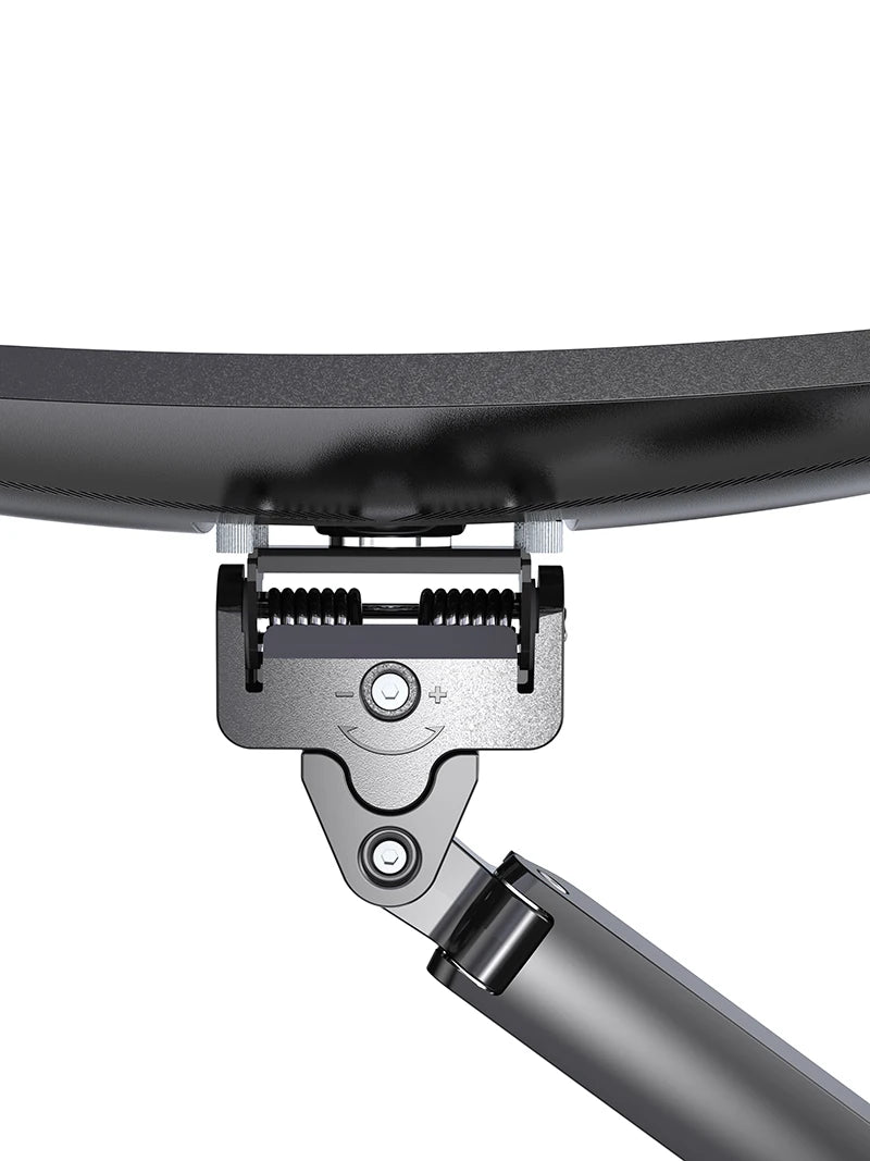 Aluminum Gas Spring Monitor Arm | Adjustable Desk Mount for 34–49 Inch Curved Screens