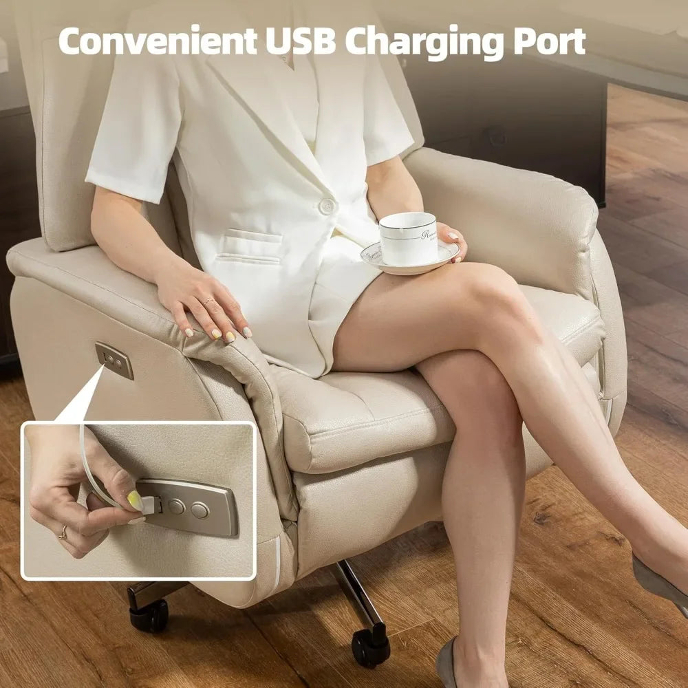 Automatic Executive Reclining Office Chair – Power Recliner with Footrest and Lumbar Support