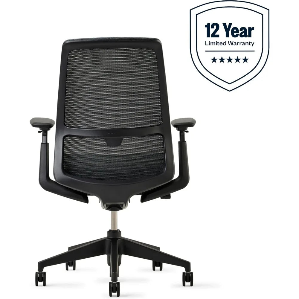Ergonomic Adjustable Office Chair with Flexible Mesh Back, Charcoal