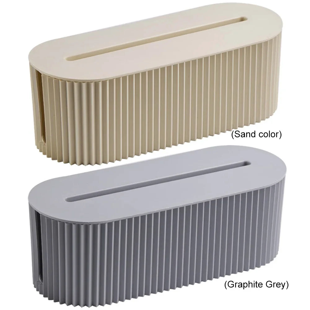 Cable Tidy Box | Large Capacity Power Strip and Cord Organizer for Home or Office