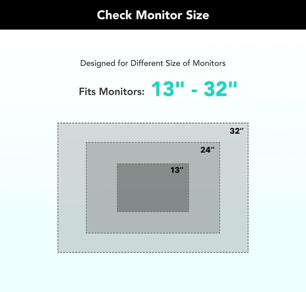 13–32 Inch Dual Arm Monitor Stand | Adjustable Desk Mount with C-Clamp and Grommet Base