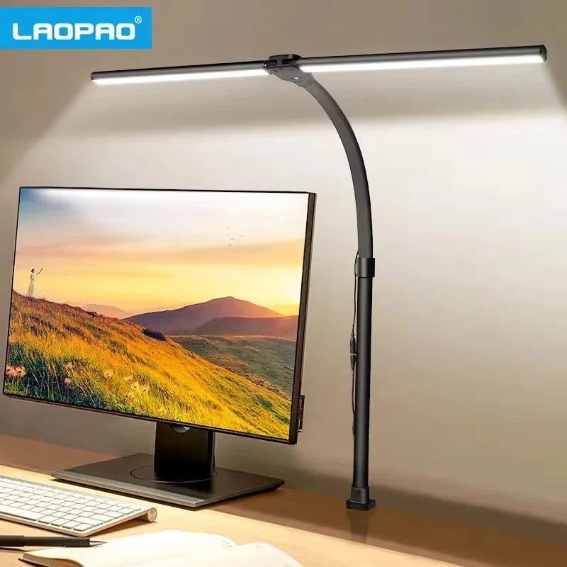 Double Head LED Desk Lamp – 24W Architect Office Light with 5 Color Modes & Adjustable Brightness