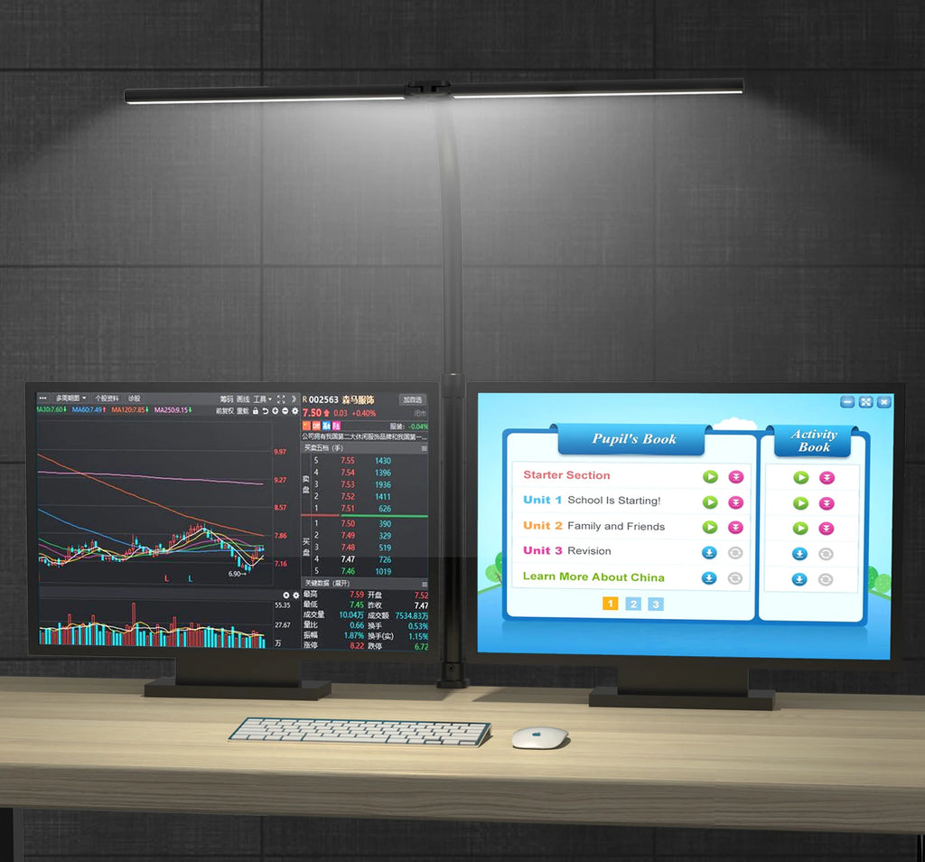 Double Head LED Desk Lamp – 24W Architect Office Light with 5 Color Modes & Adjustable Brightness