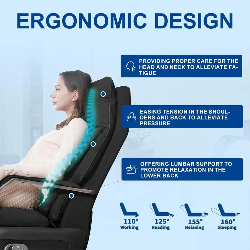 Electric Reclining Office Chair – 400 lb Capacity PU Leather Executive Chair with Footrest