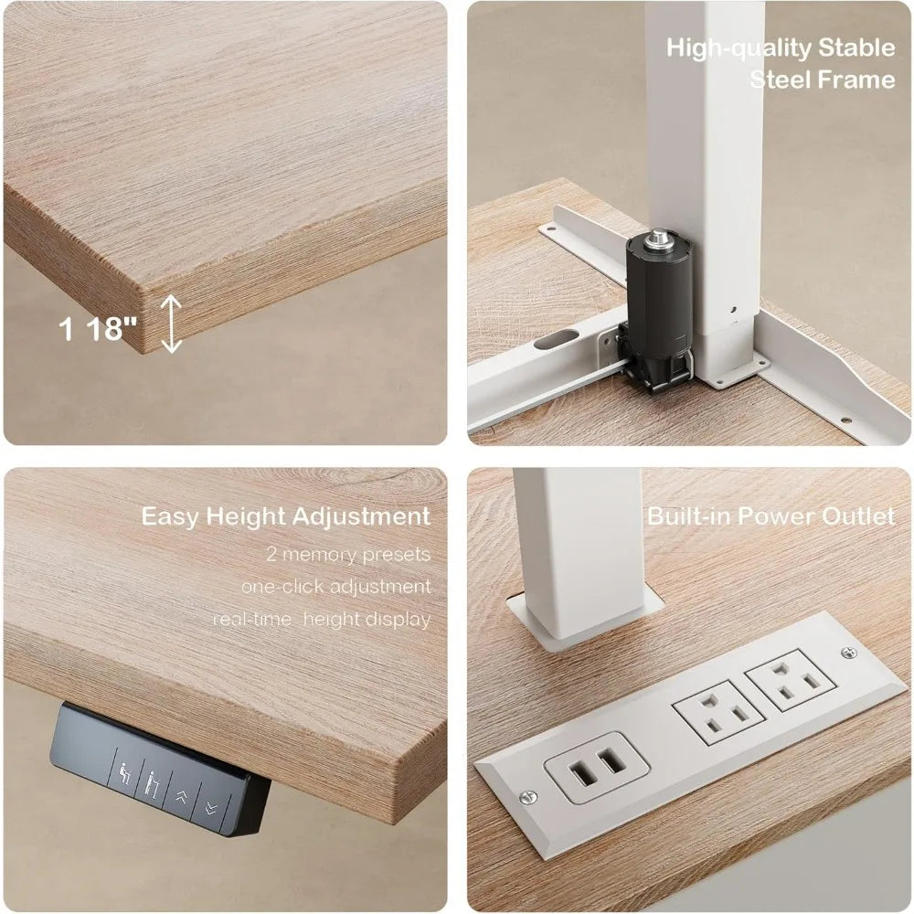 71" Executive Standing Desk with Privacy Panel & Electric Height Adjustment