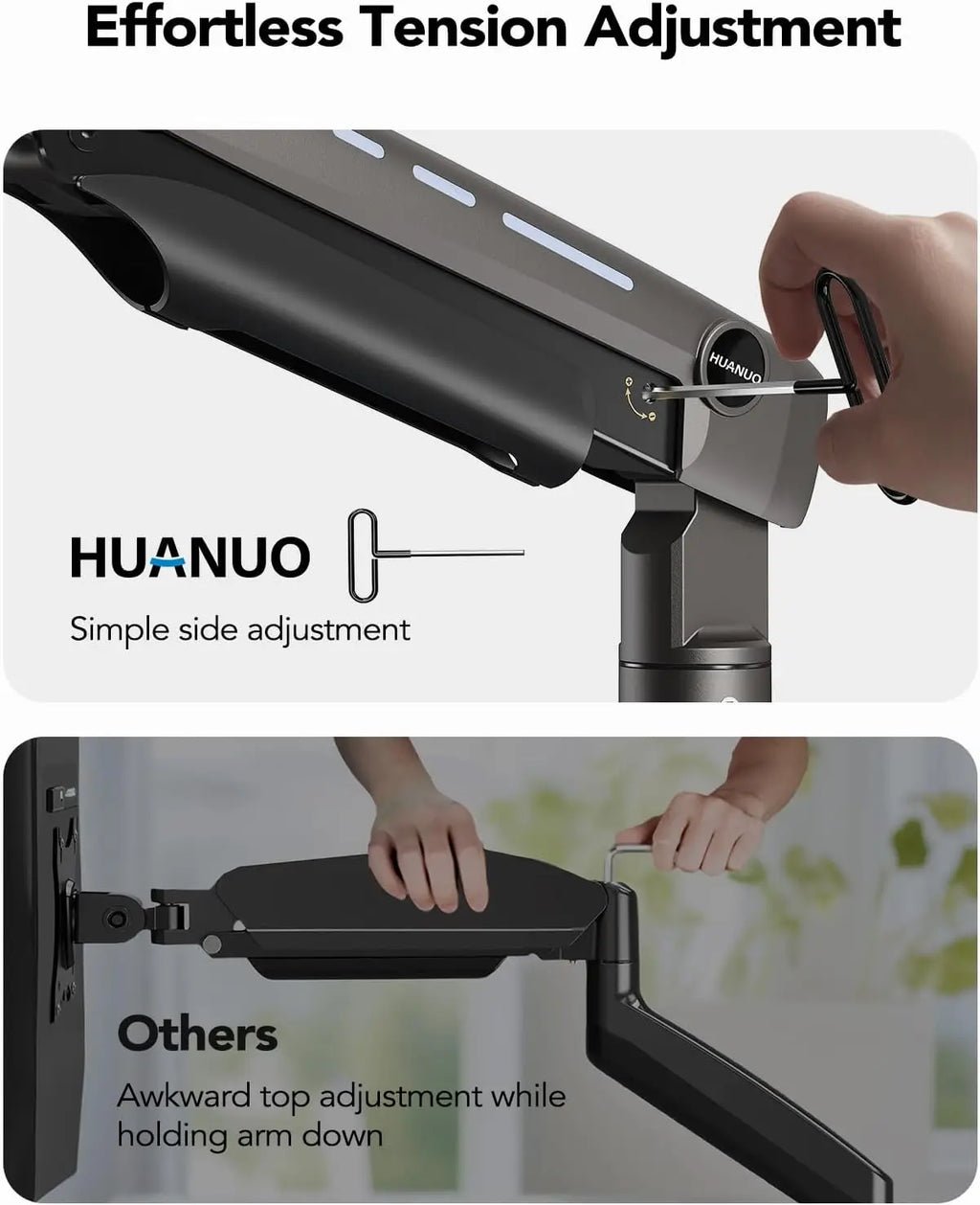 Heavy-Duty Monitor Arm | Adjustable Aluminum Mount for Ultrawide Screens up to 49 Inches