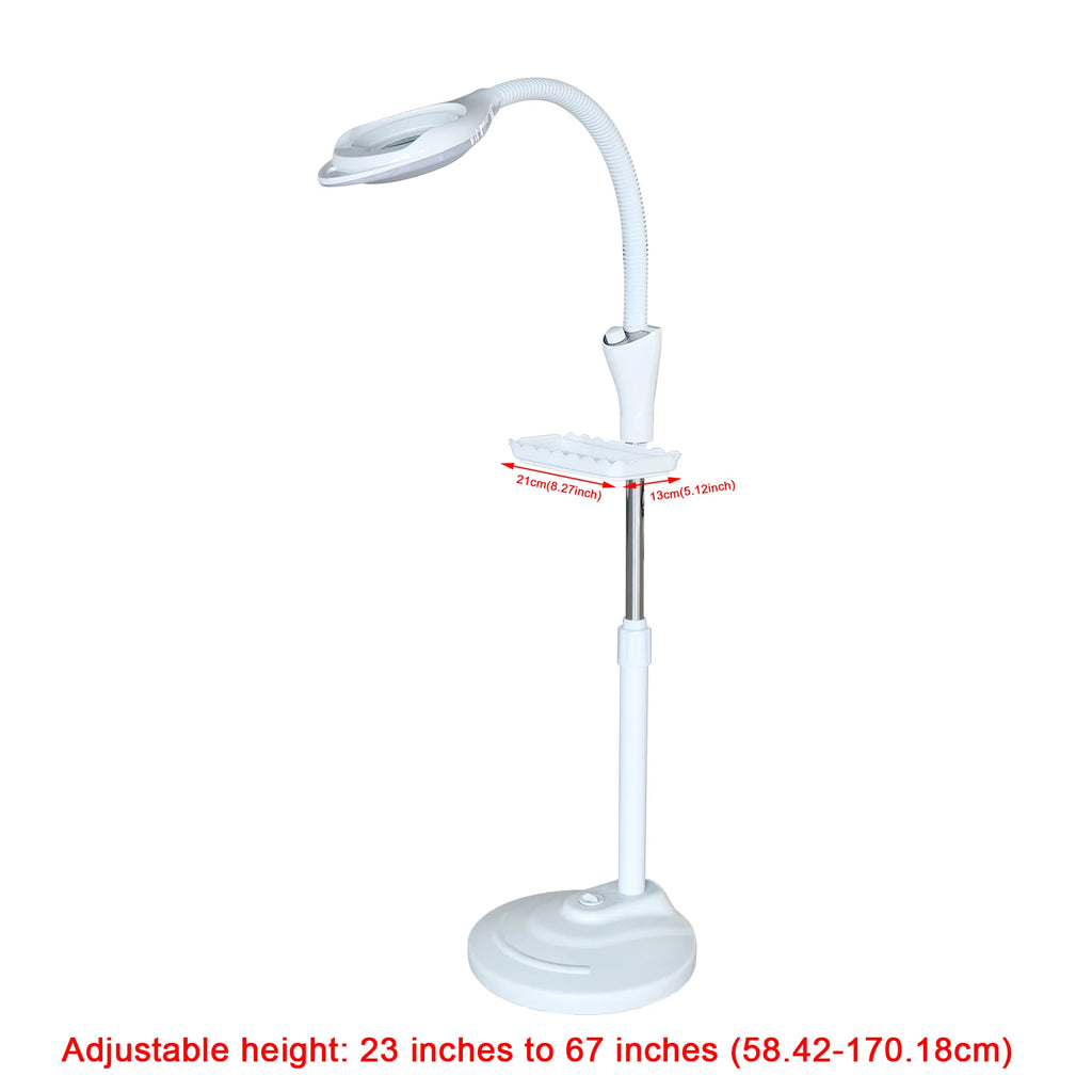 16X Magnifying LED Floor Lamp with Adjustable Height & Brightness – Ideal for Tattoo, Salon, and Home Use