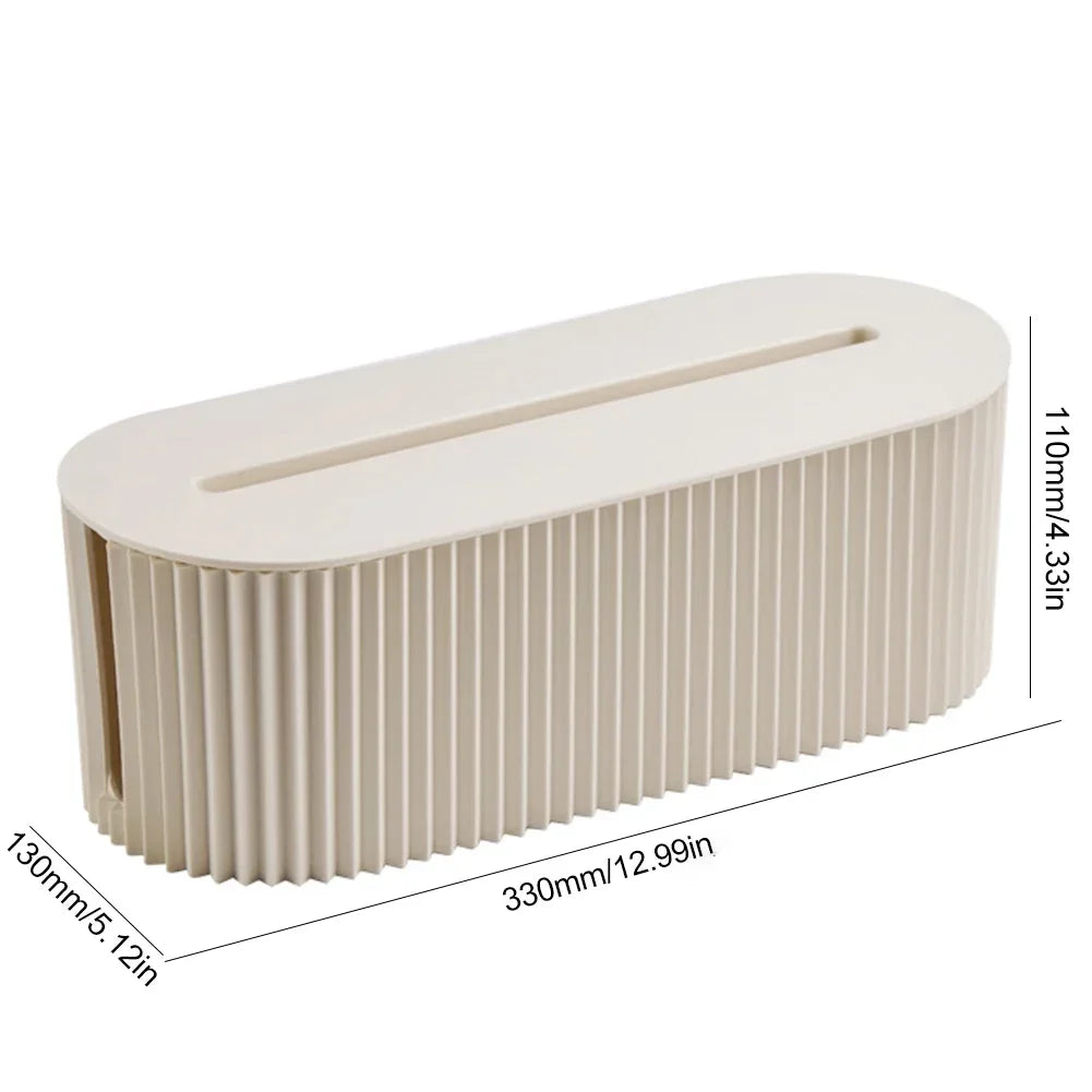 Cable Tidy Box | Large Capacity Power Strip and Cord Organizer for Home or Office