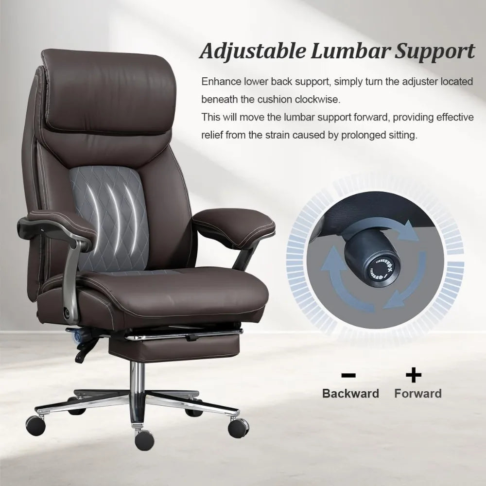 Big and Tall Office Chair – 600 lb Capacity, Extra-Wide Leather Executive Design