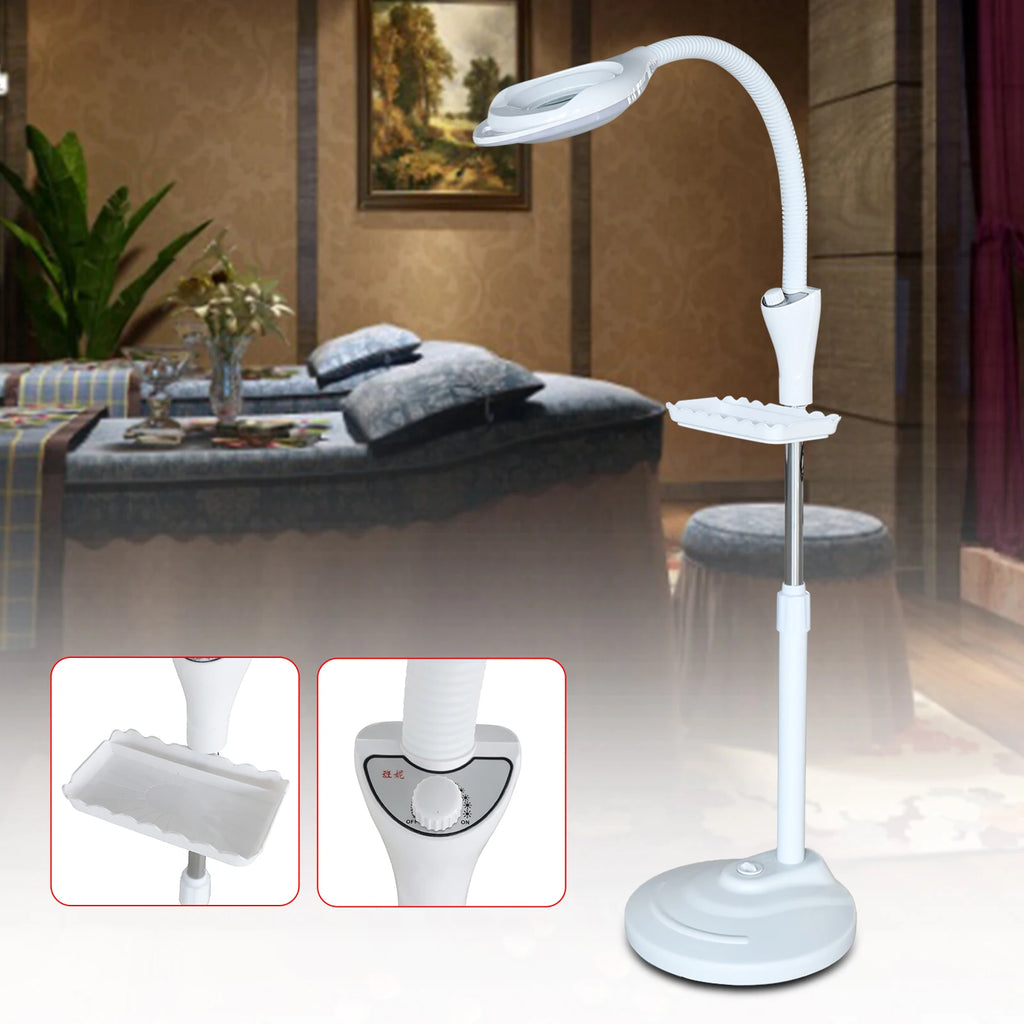 16X Magnifying LED Floor Lamp with Adjustable Height & Brightness – Ideal for Tattoo, Salon, and Home Use