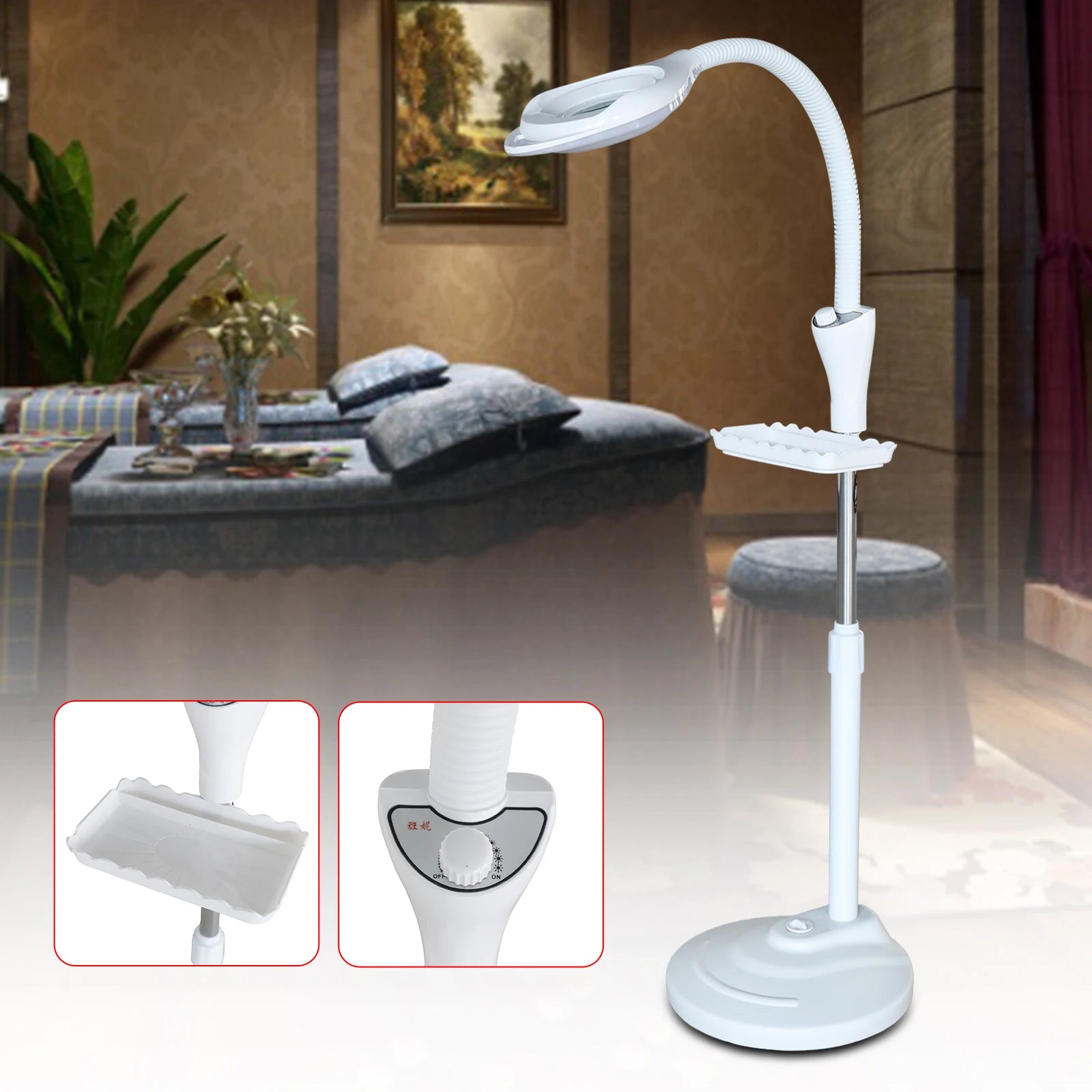 16X Magnifying LED Floor Lamp with Adjustable Height & Brightness – Ideal for Tattoo, Salon, and Home Use