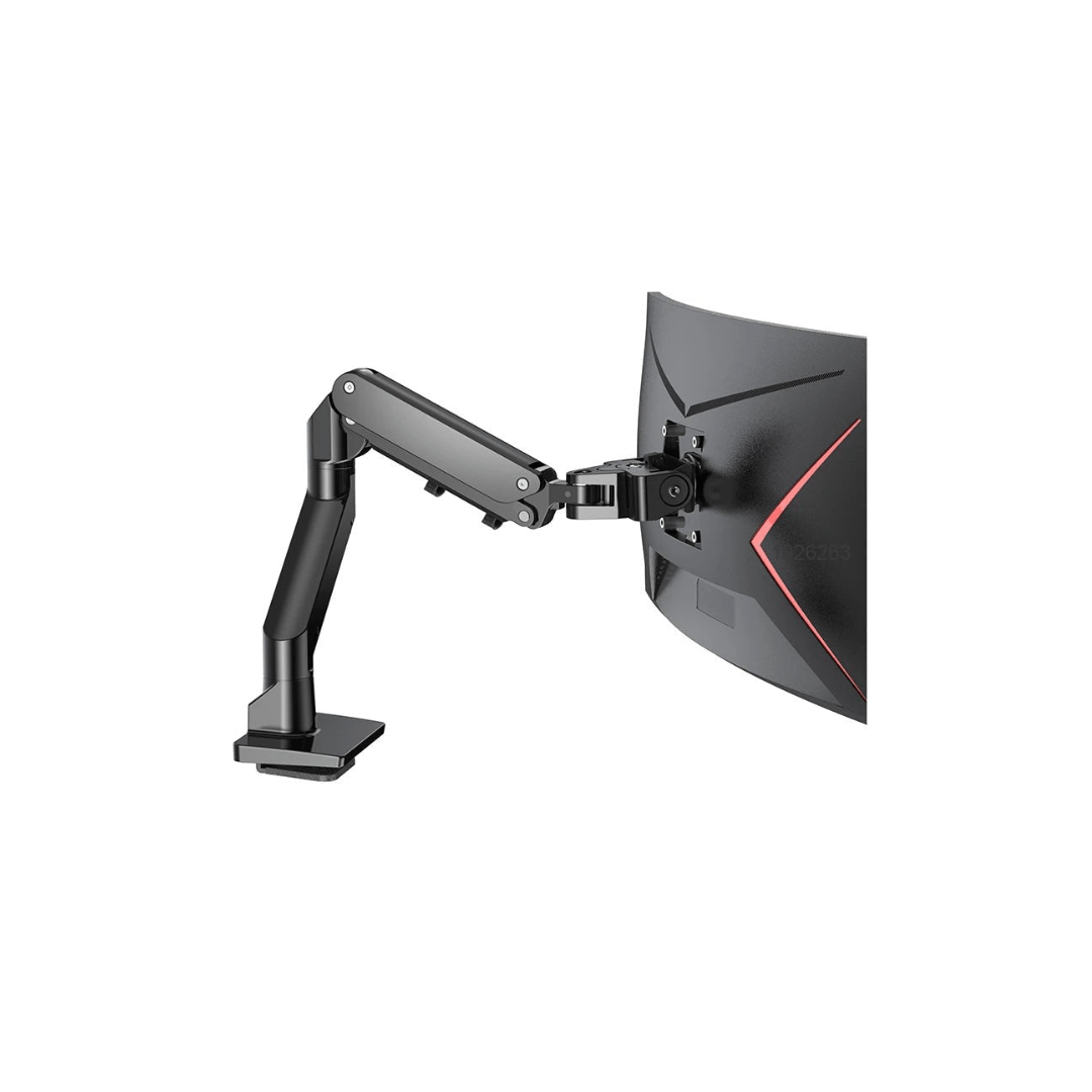 Aluminum Gas Spring Monitor Arm | Adjustable Desk Mount for 34–49 Inch Curved Screens - Savira Desk - 