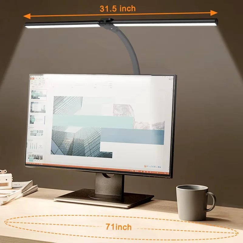 Double Head LED Desk Lamp – 24W Architect Office Light with 5 Color Modes & Adjustable Brightness - Savira Desk - 